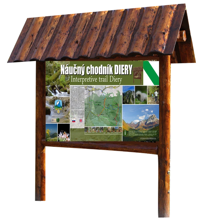 Grafický návrh a vizualizácia náučného panela pre projekt Náučný chodník Diery